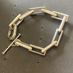 Skultuna Polished Silver Toggle Link Bracelet